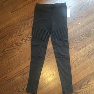 Black leggings with ribbed knees. Never worn